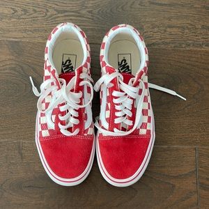 Vans Shoes - Men 7.5/Women 9 - Red & White
